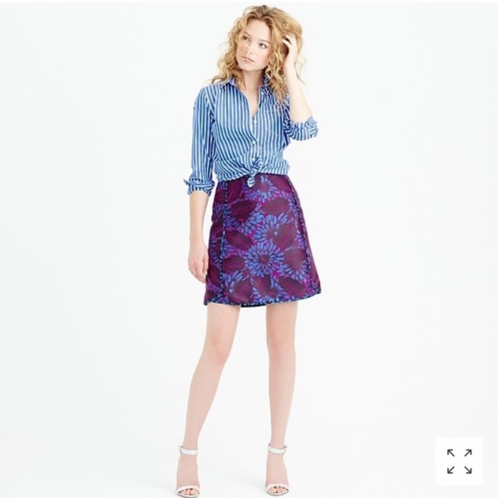 J.Crew Mini Skirt in Midnight Floral Jacquard